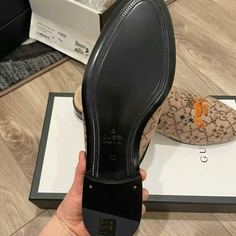 NIB Authentic Gucci GG Wool Mules NWT - image 6